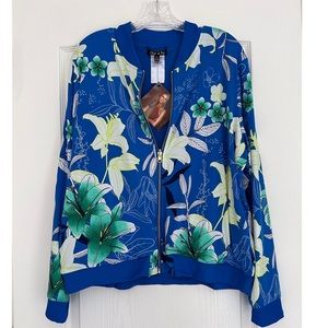 IMAN Tropical Print Full Zip Jacket NWT
